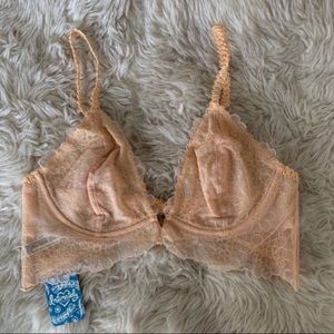 NEW free people Lucia floral underwire bra 34C